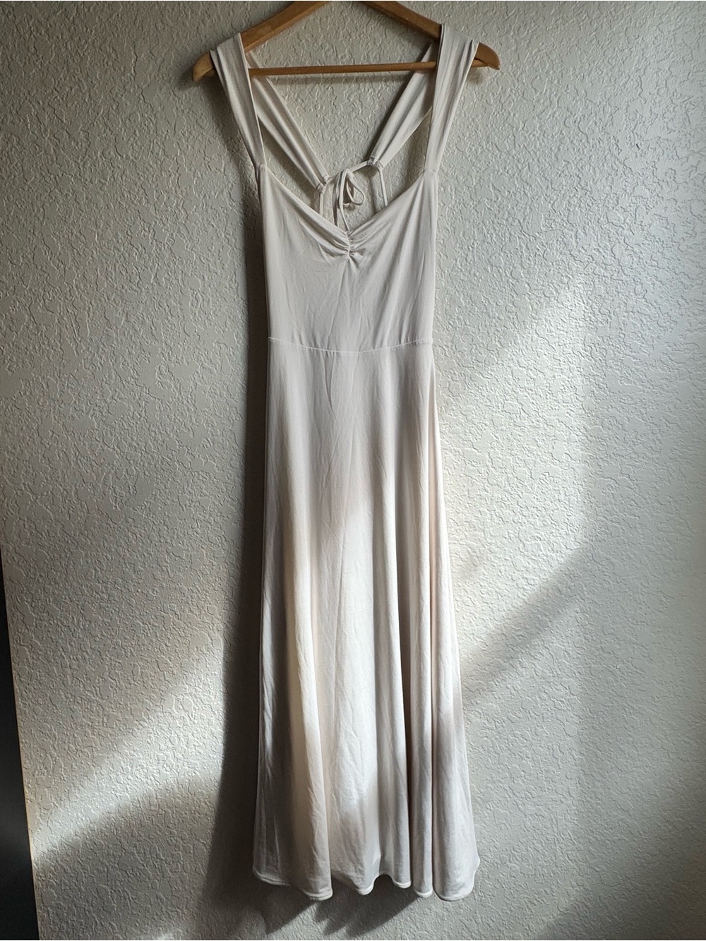 Oh Polly Thandie circle skirt midaxi dress ivory slinky jersey